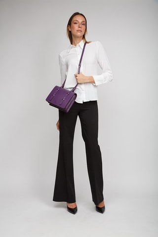 Sac bandoulière en cuir de veau - Violet