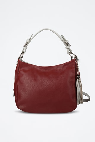 Sac porté épaule en cuir de veau - Rouge