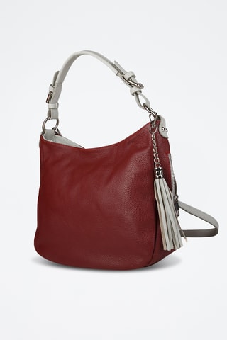Sac porté épaule en cuir de veau - Rouge