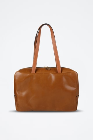 Sac à main en croûte de cuir - Marron