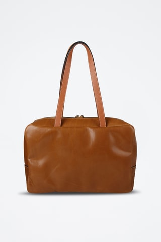 Sac à main en croûte de cuir - Marron