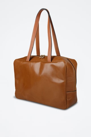 Sac à main en croûte de cuir - Marron