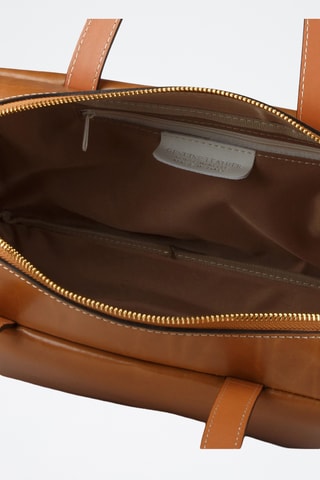 Sac à main en croûte de cuir - Marron