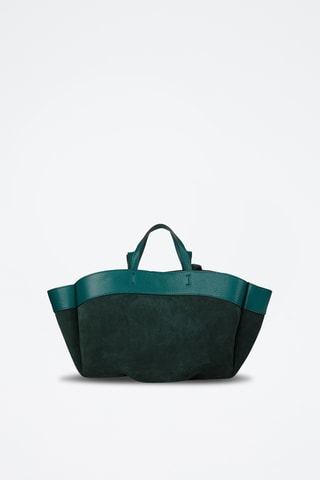 Cabas et pochette en cuir de veau - Vert