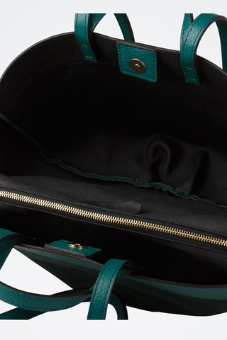 Cabas et pochette en cuir de veau - Vert