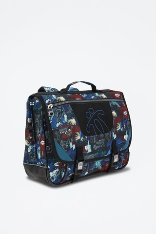 Cartable Tijeras - Noir, beige, rouge et bleu