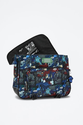 Cartable Tijeras - Noir, beige, rouge et bleu