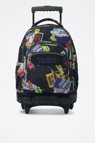 Sac à dos à roulettes Renglones - Noir