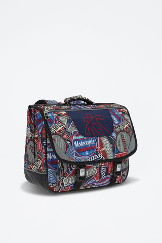 Cartable Tijeras - Rouge, bleu, marron et gris