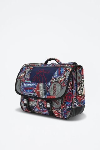 Cartable Tijeras - Rouge, bleu, marron et gris