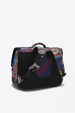 Cartable Tijeras - Rouge, bleu, marron et gris