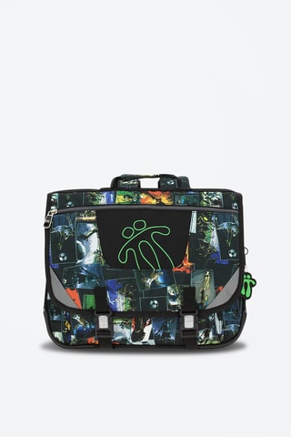 Cartable Tijeras Noir et vert clair - Blanc, noir, vert, orange et gris