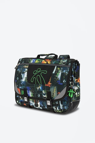 Cartable Tijeras Noir et vert clair - Blanc, noir, vert, orange et gris