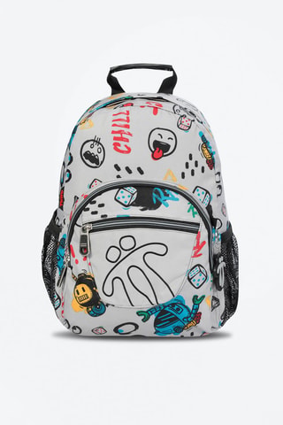 Sac à dos Tempera - Blanc, noir, rouge, bleu et orange