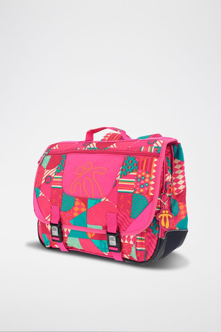 Cartable Tijeras Rose - Blanc, noir, bleu, jaune et rose