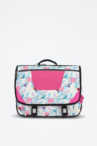 Cartable Tijeras Blanc et bleu clair - Blanc, noir, bleu et rose