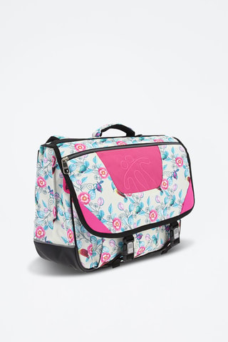 Cartable Tijeras Blanc et bleu clair - Blanc, noir, bleu et rose