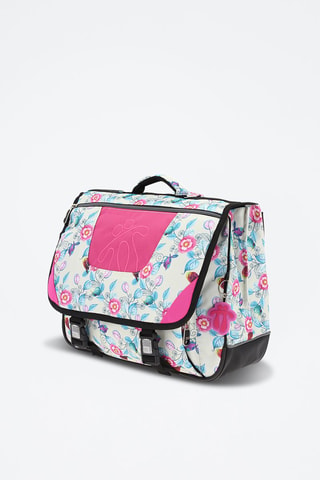 Cartable Tijeras Blanc et bleu clair - Blanc, noir, bleu et rose