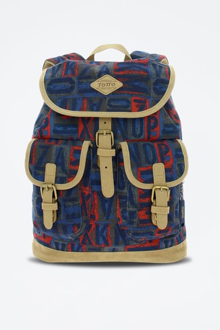 Zaino Caprini - Beige, rosso, blu e grigio