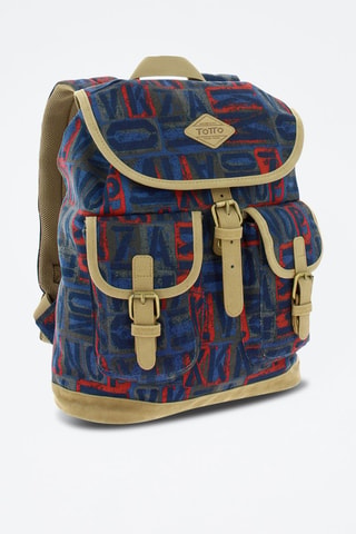 Zaino Caprini - Beige, rosso, blu e grigio