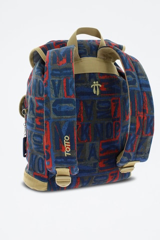 Zaino Caprini - Beige, rosso, blu e grigio