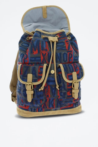 Zaino Caprini - Beige, rosso, blu e grigio