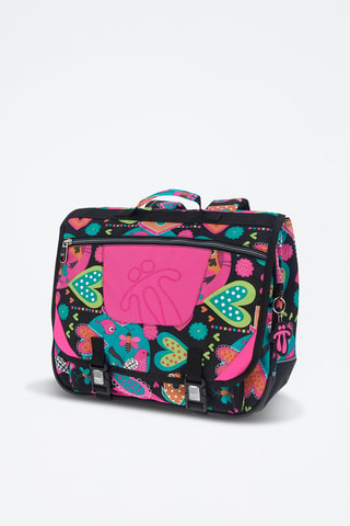 Cartable Tijeras Noir et rose - Blanc, noir, bleu, vert et rose