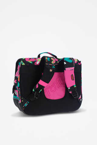 Cartable Tijeras Noir et rose - Blanc, noir, bleu, vert et rose