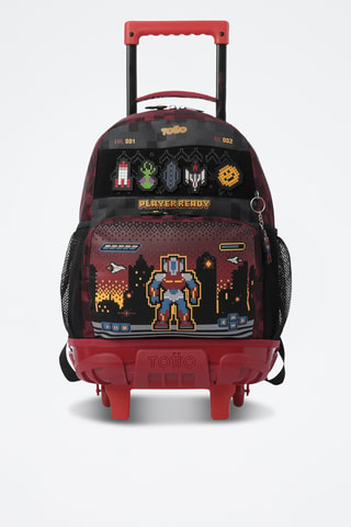 Sac à dos à roulettes Digibot - Rouge