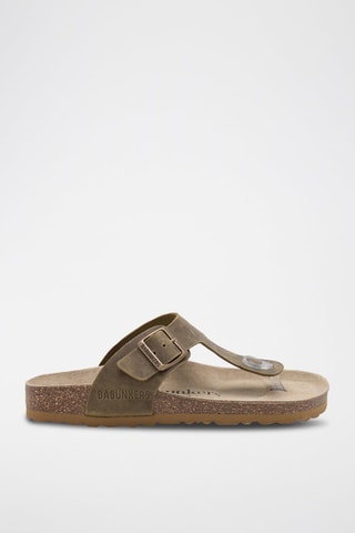 Leren Sandalen - Kaki