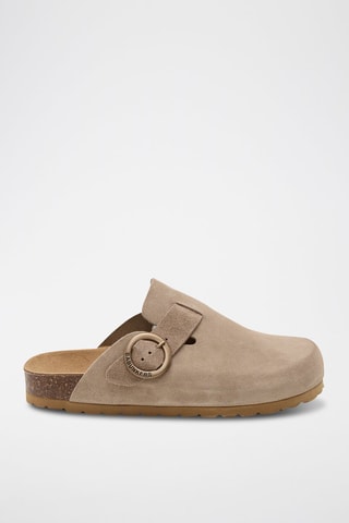 Sabots en nubuck - Marron clair