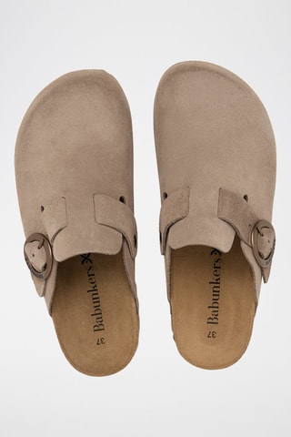Sabots en nubuck - Marron clair