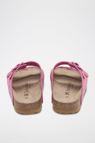 Mules en cuir - Fuchsia
