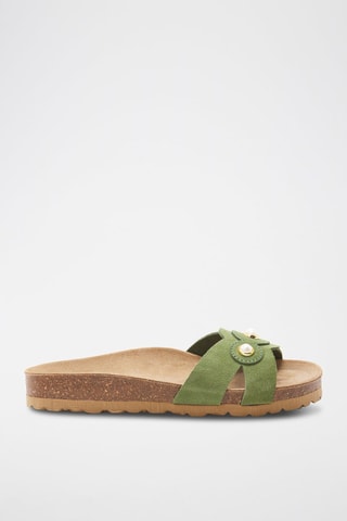 Mules en cuir - 
Vert