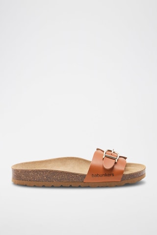Mules en cuir - 
Marron