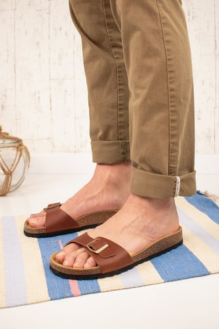 Leren Slippers Kloe Camel