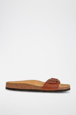 Leren Slippers Kloe Camel