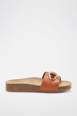 Mules en cuir - 
Marron