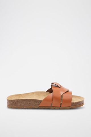 Mules en cuir - 
Marron