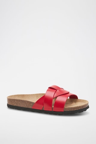 Mules en cuir - 
Rouge