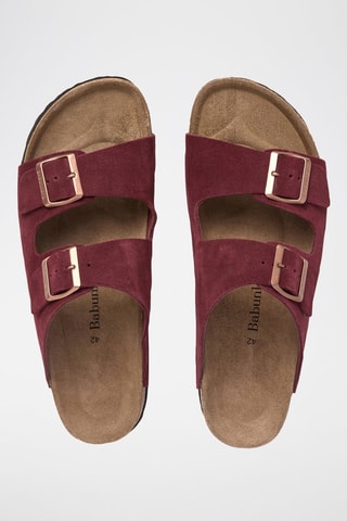 Nubuck Slippers - Bordeauxrood