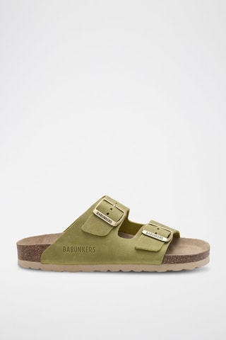 Mules en cuir - Vert