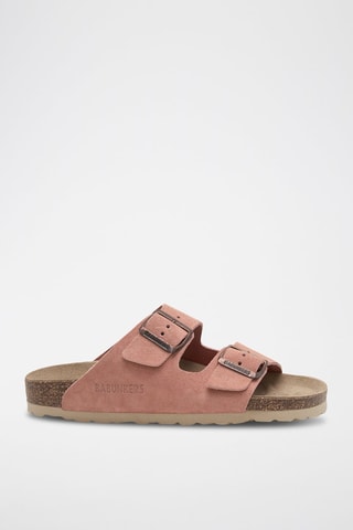 Mules en nubuck - Saumon