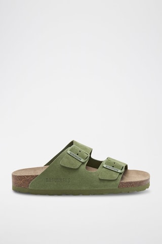 Mules en nubuck - Vert
