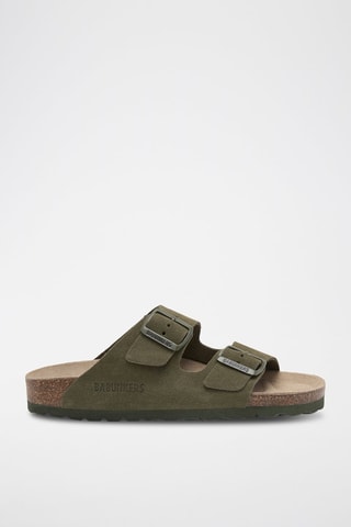 Mules en nubuck - Vert foncé