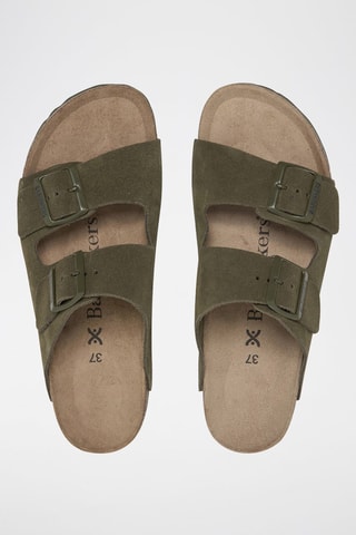 Mules en nubuck - Vert foncé