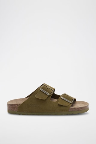 Mules en nubuck - Kaki