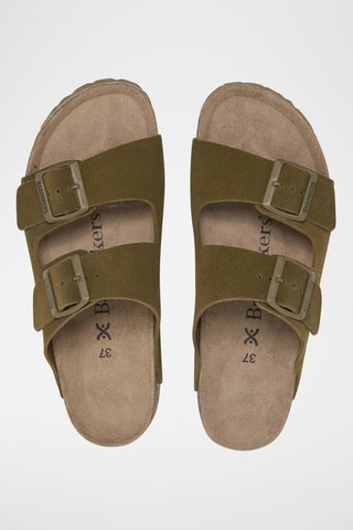 Mules en nubuck - Kaki