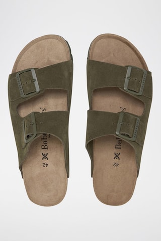 Nubuck Muiltjes - Donkergroen