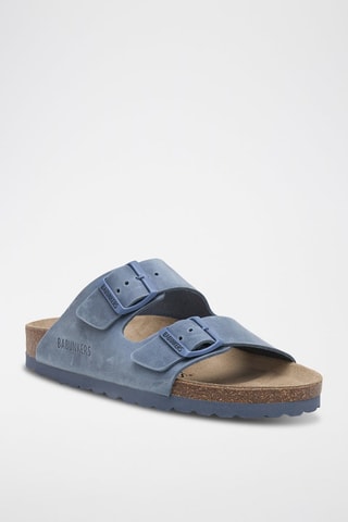 Mules en cuir - Bleu